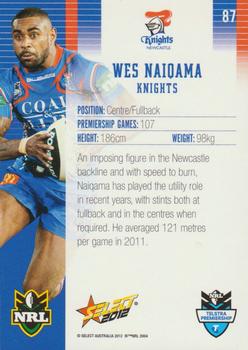 2012 Select Champions NRL #87 Wes Naiqama Back